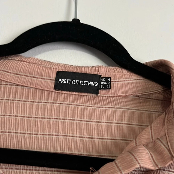 pretty little thing jumpsuit playsuit short pink check size XS - Picture 3 of 4